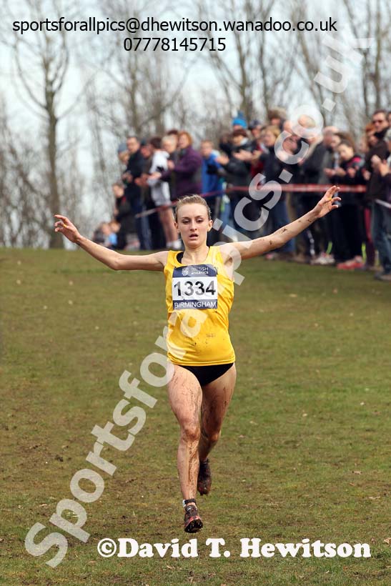Lily Partridge (Surrey) wins the senior womens Inter Counties Cross Country, Cofton Park, Birmingham. Photo: David T. Hewitson/Sports for All Pics